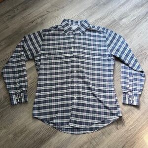 Brooks Brothers Shirt Mens L blue Plaid Regent Non Iron long sleeve button down